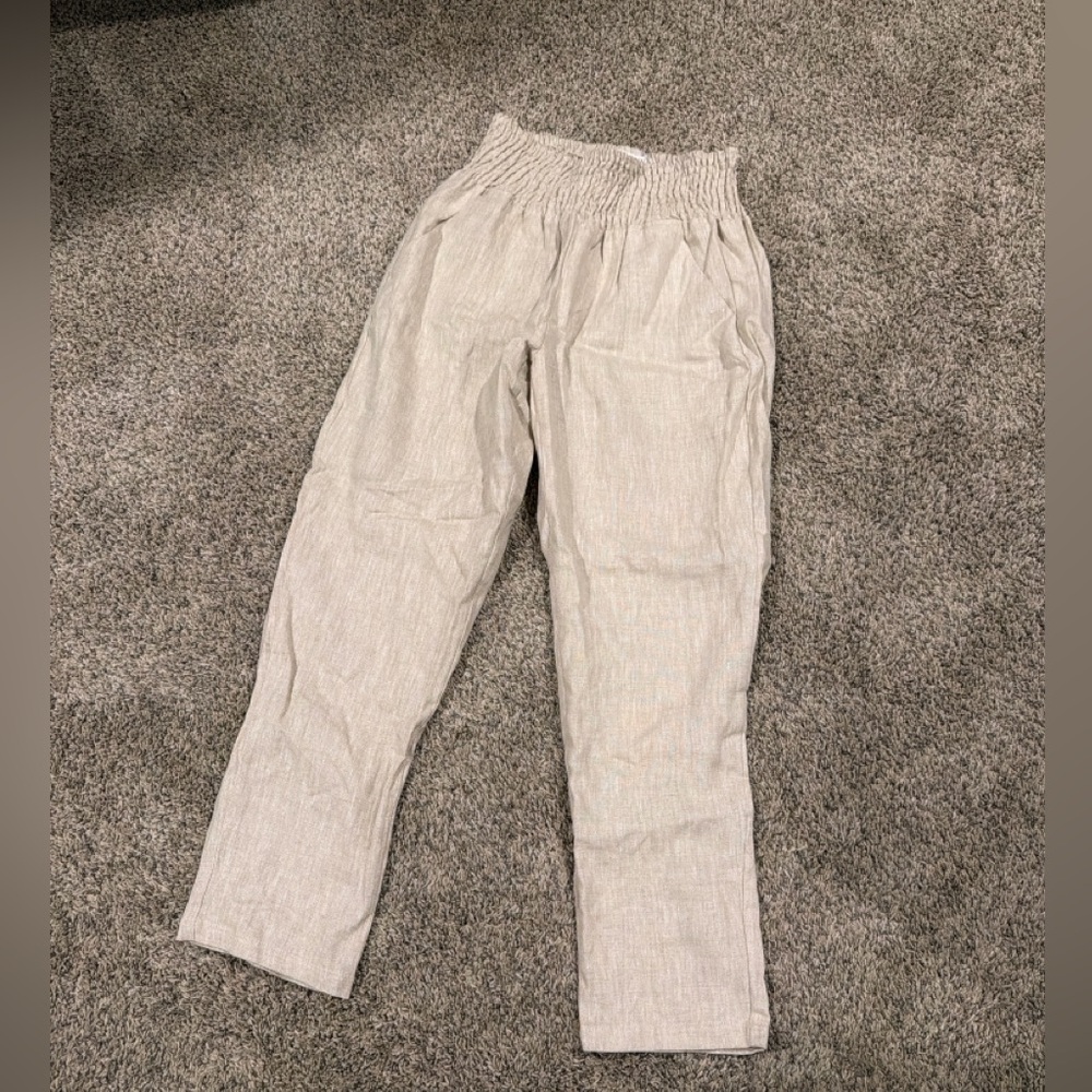 Everyday Transitional Smocked Linen Pant